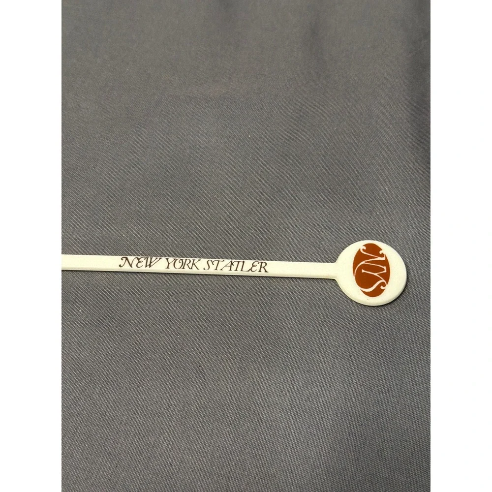Vintage New York Statler Hotel Swizzle Stick Plastic Cocktail Stirrer NYS Logo
